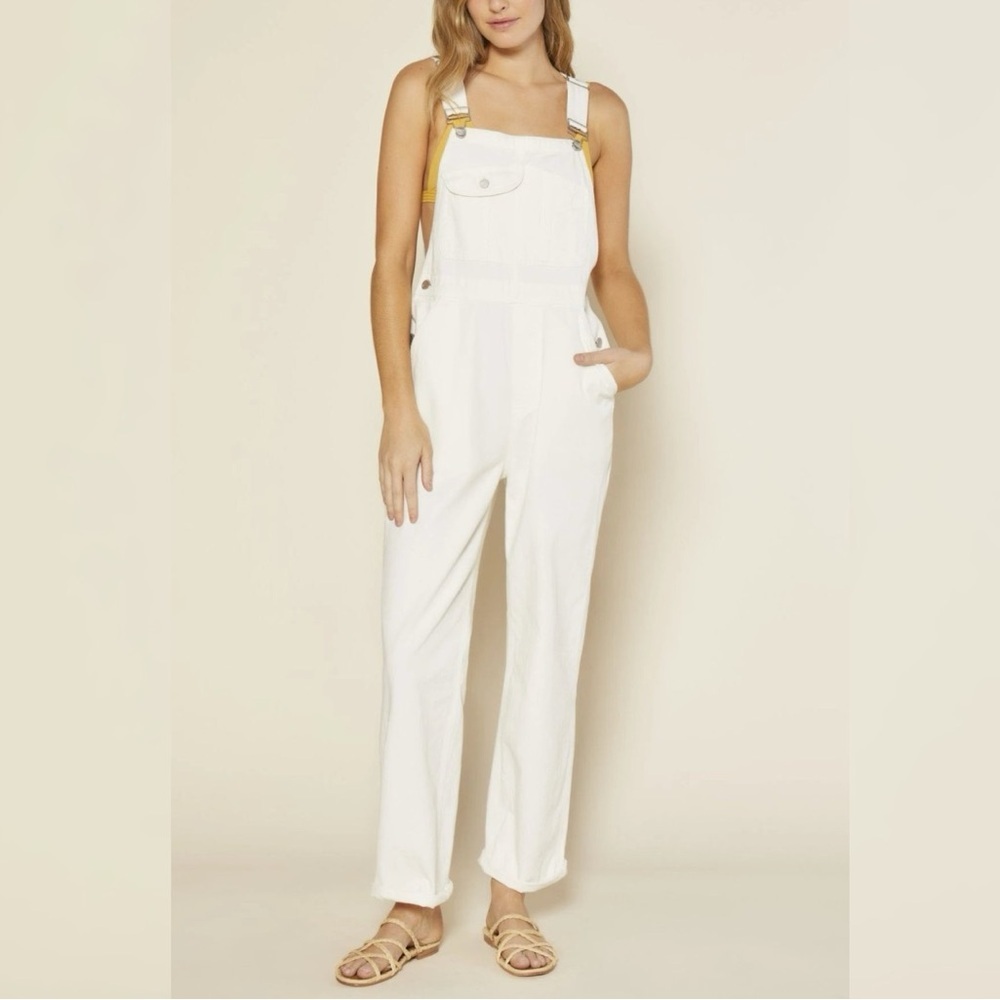 Outerknown Voyage Overalls White Organic Cotton Utility Cargo Baggy Straight S